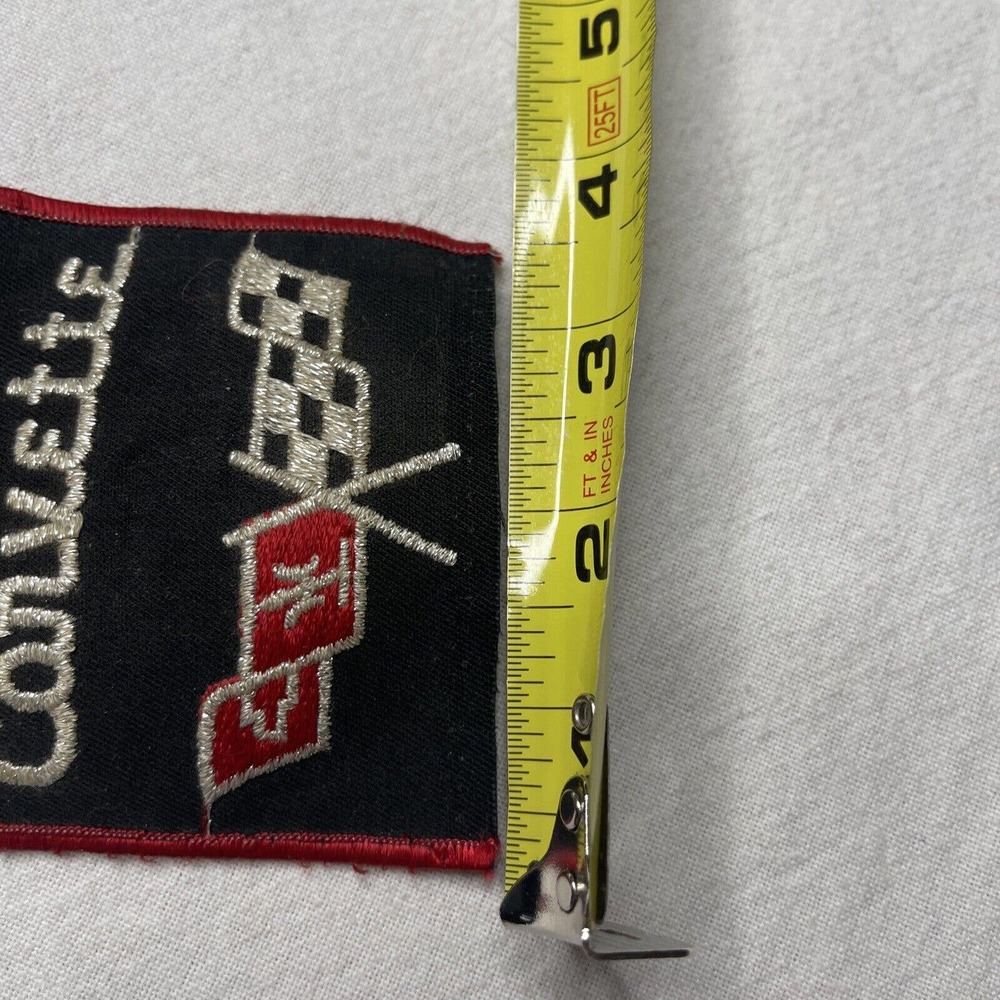 Corvette 13 Inch Jacket Patch Black Red Checkered… - image 8